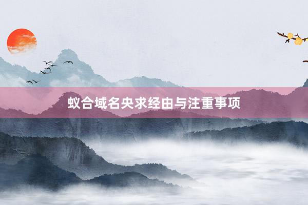 蚁合域名央求经由与注重事项